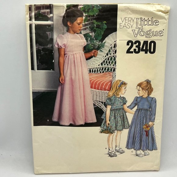 LIttle Vogue 2340 Sz 6 Pullover Dress Vintage Sewing Pattern - Picture 1 of 4
